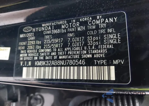 2022 Hyundai Kona Sel from USA, damaged, VIN KM8K32AB8NU780546